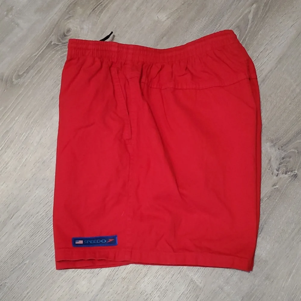 Vintage Speedo red cotton athletic shorts men size XL